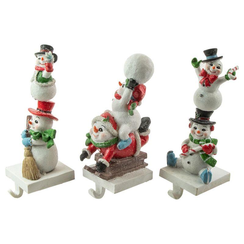 Northlight Set of 3 Snowmen Christmas Stocking Holders 9"