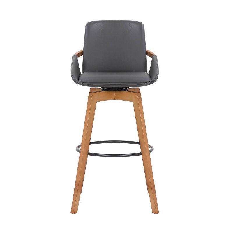 30" Baylor Faux Leather Wood Swivel Barstool - Armen Living