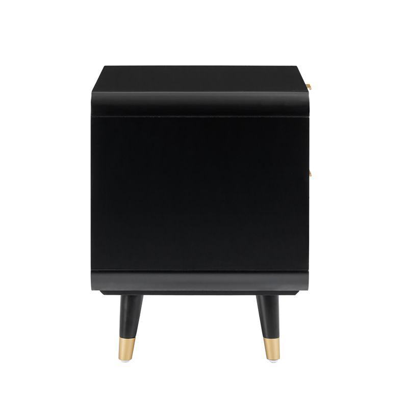 Christine Black 2-Drawer Contemporary Nightstand