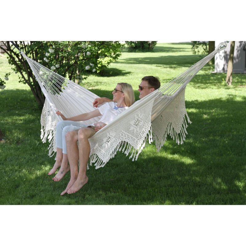 Natural Off-White Cotton Double Deluxe Brazilian Hammock