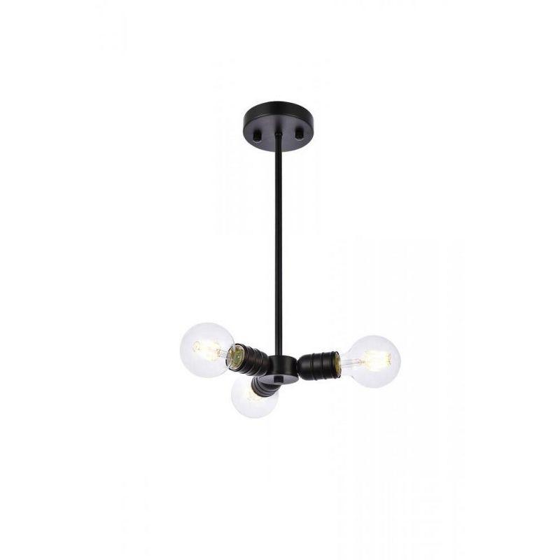 Elegant Lighting Reyes 3 lights black pendant