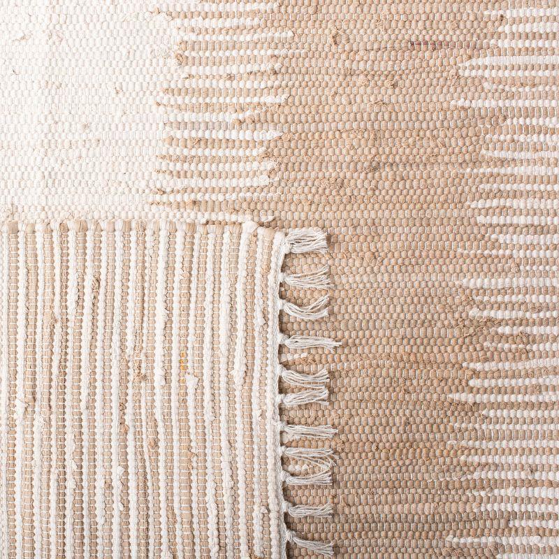 Beige Coastal Essence 10' x 14' Hand Woven Wool & Cotton Rug