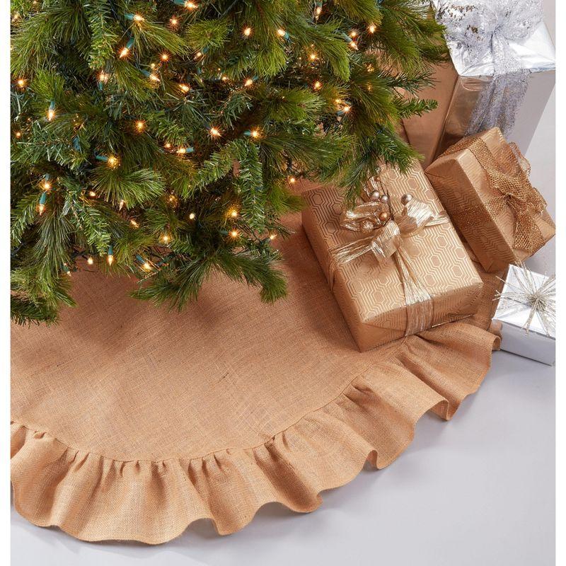 Natural Jute Ruffled 84" Christmas Tree Skirt