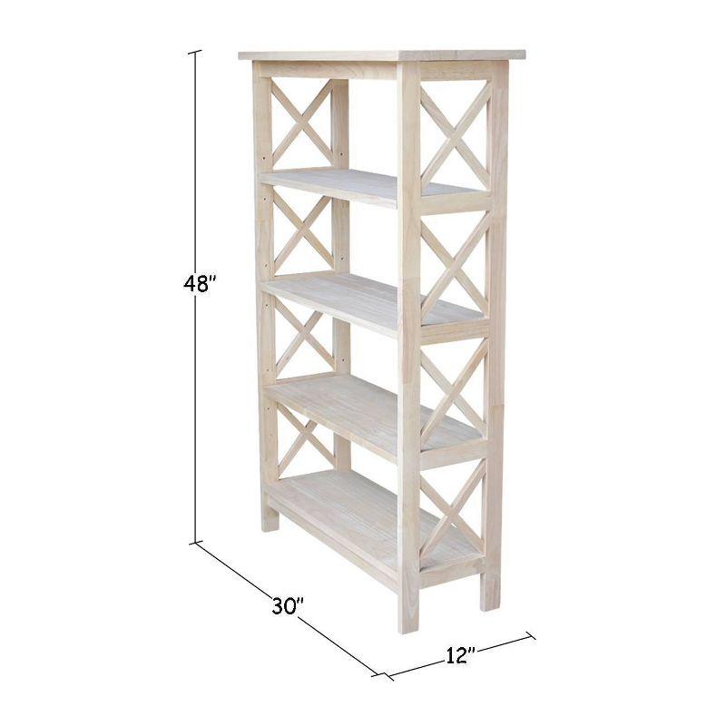 Adjustable Classic 54'' Brown Solid Wood X-Sided Bookcase