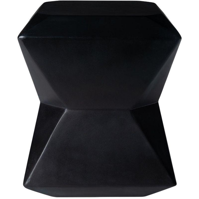 Conan Concrete Accent Stool - Indoor/Outdoor - VNN1030 - Black - Safavieh