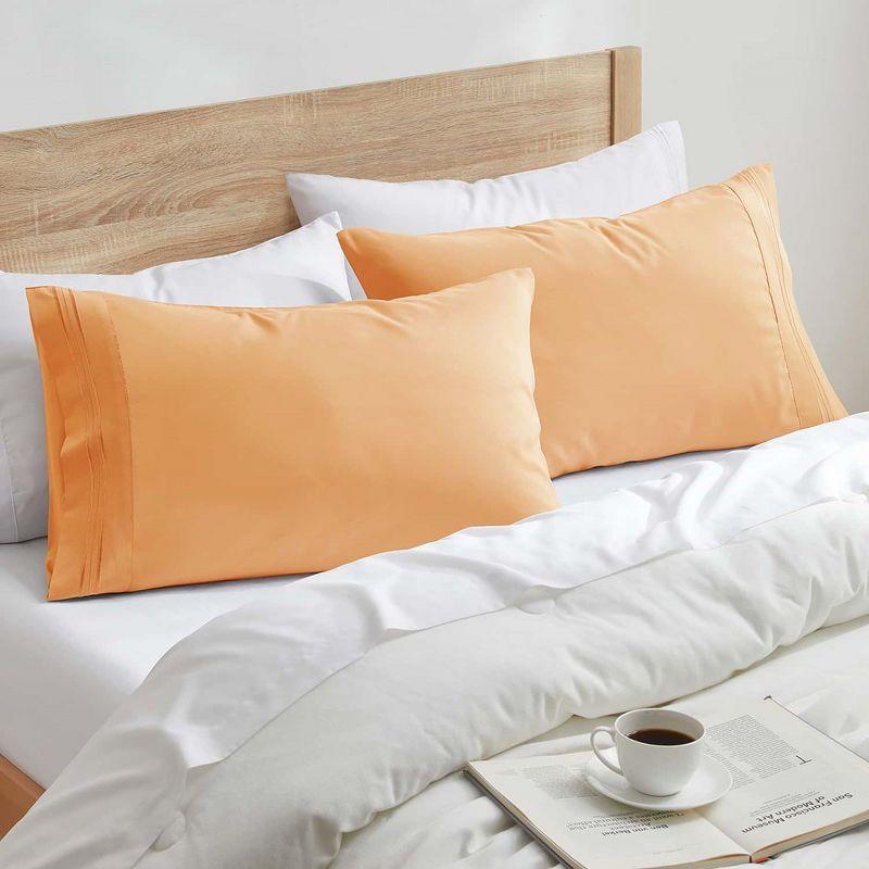 Apricot Orange Hypoallergenic Microfiber Standard/Queen Pillowcases Set