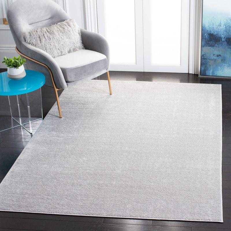 Luxurious Grey Hand-Knotted 3'x5' Synthetic Area Rug