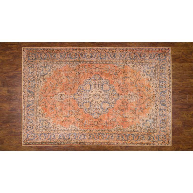 2'x3' Medallion Loomed Accent Rug Copper - Momeni: Traditional Rectangle, Low Pile, Indoor, Polyester