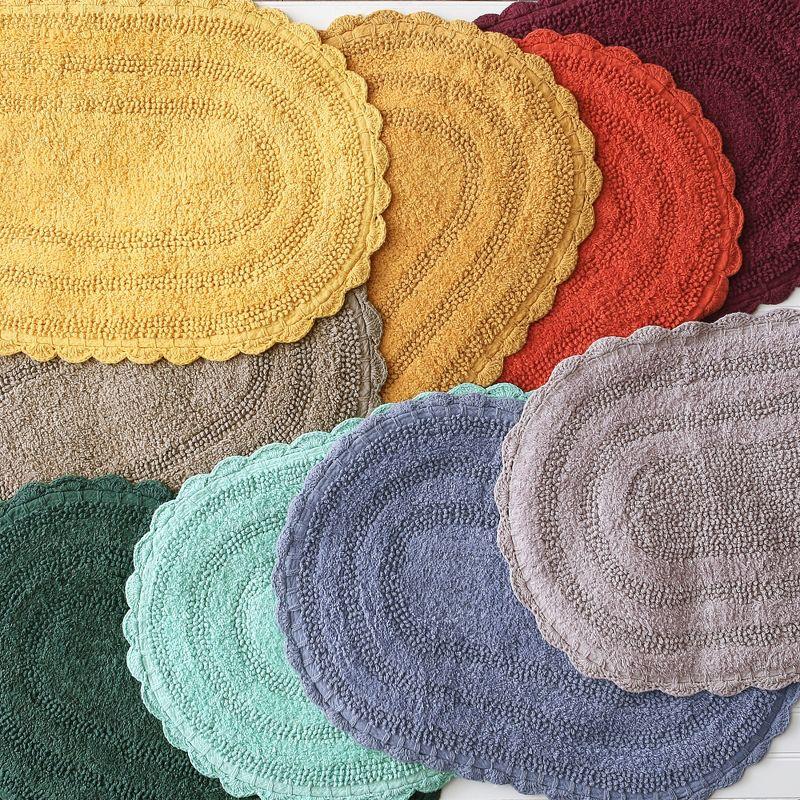 Design Imports Yellow Large Oval Crochet Bath Mat