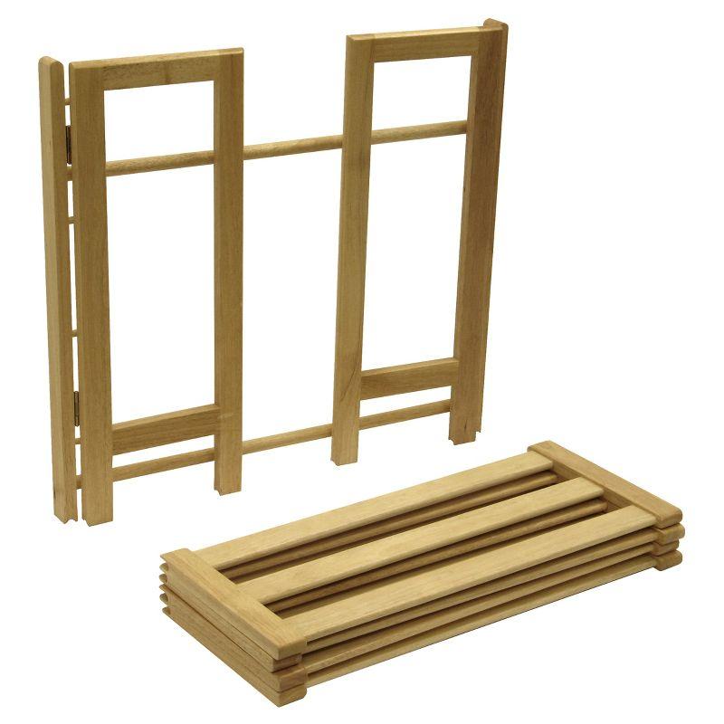 Clifford Foldable Shoe Rack Natural - Winsome: Adjustable, Easy Storage, 12 Pairs Capacity, Wood Frame