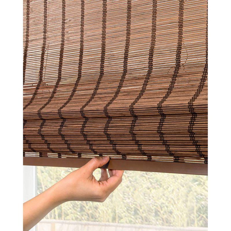 32"x64" Chicology Light Filtering Bamboo Roman Shade Bear Brown