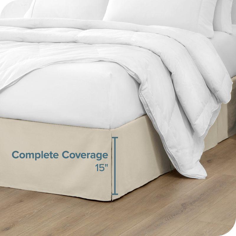 Bare Home Tailored 15" Pleated Bed Skirt