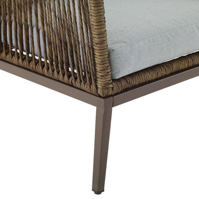 Haven 4pc Outdoor Wicker Conversation Set: Weather-Resistant, Steel Frame, Polyester Cushions - Crosley