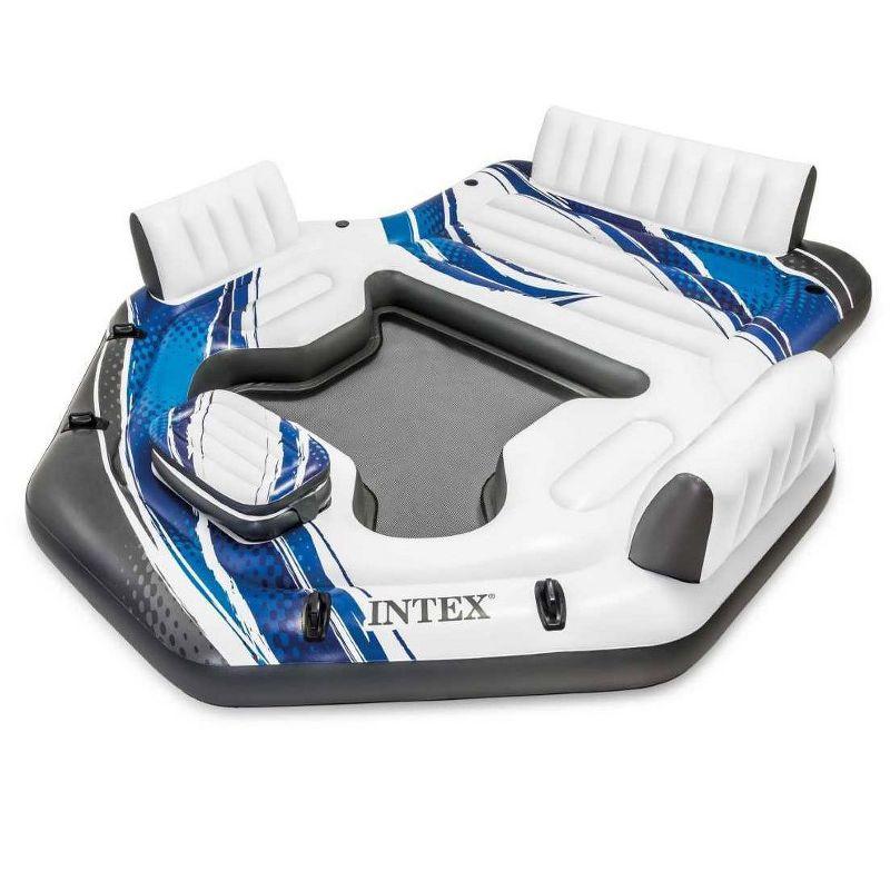 Intex Blue and White 5-Seat Inflatable Lounger with Cooler