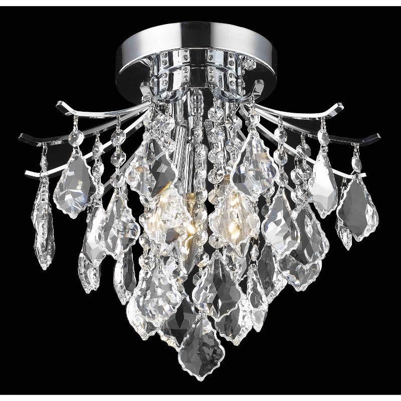Elegant Lighting Amelia Collection Flush Mount D12in H12in Lt:3 Chrome Finish