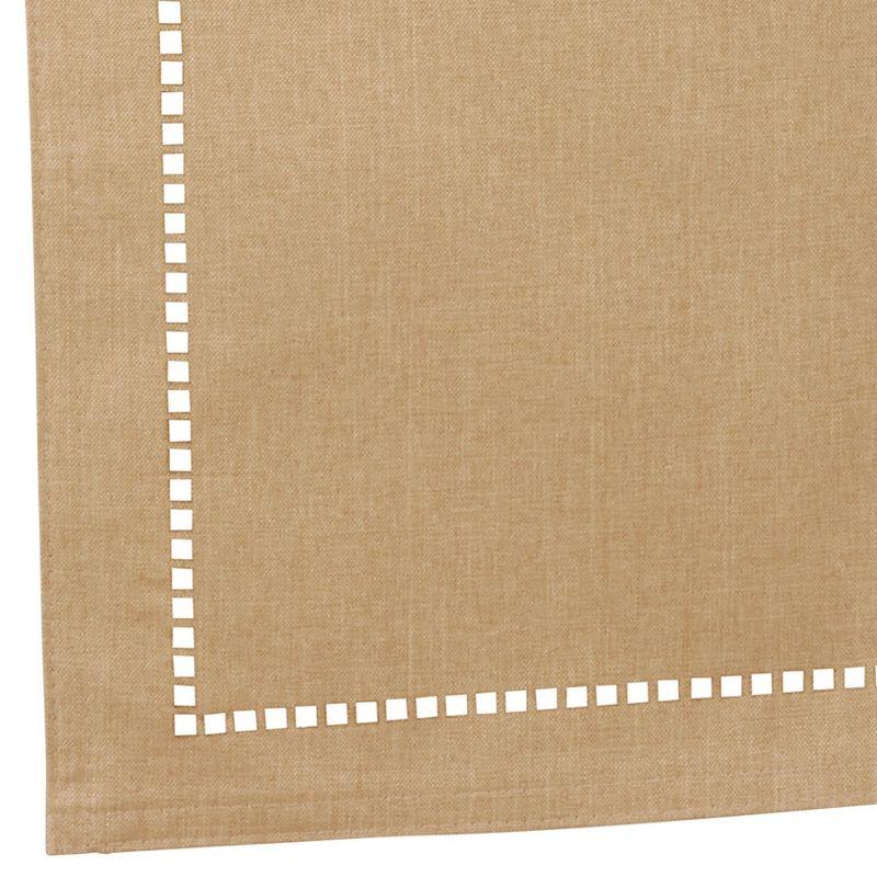 Saro Lifestyle Dining Table Runner With Laser-Cut Hemstitch Design, Natural, 14" x 72"