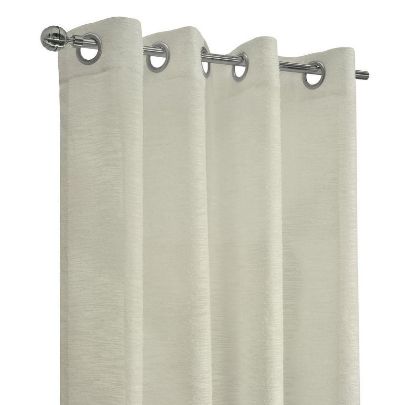 Habitat Boucle Sheer Premium Stylish and Functional Grommet Curtain Panel 52" x 95" Off White