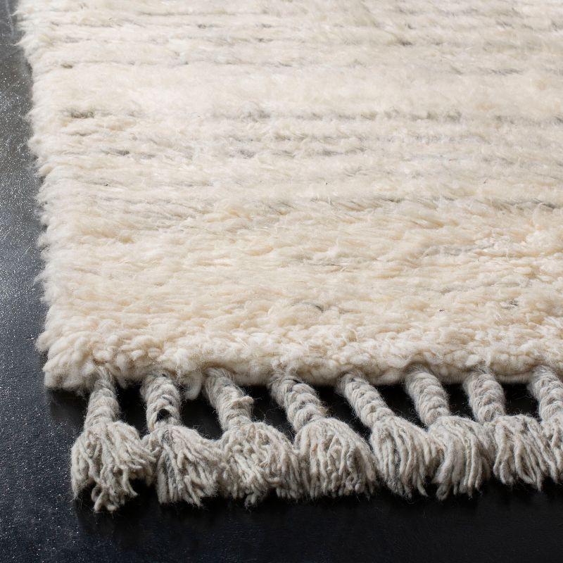 Ivory Hand-Knotted Wool 8' x 10' Area Rug