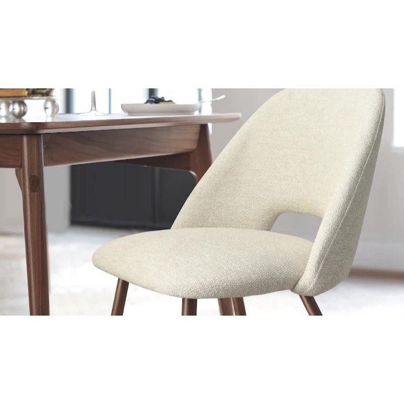 Terra Fabric Dining Chairs Set Of 4,Modern Kitchen Dining Room Chairs With Curved Back,Upholstered Dining Chairs With Walnut Metal Legs-Maison Boucle