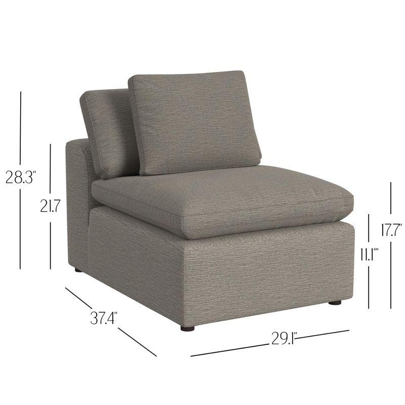Cortney's Collection York Modular Armless Chair, Urban Steel Taupe