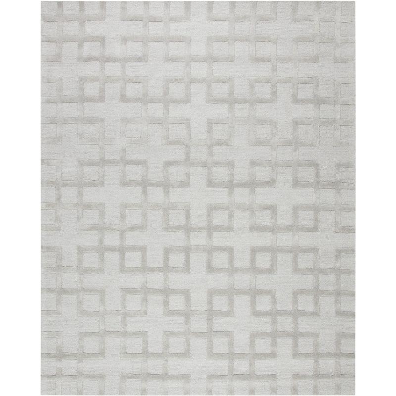 Gray Hand-Tufted Wool Rectangular Area Rug