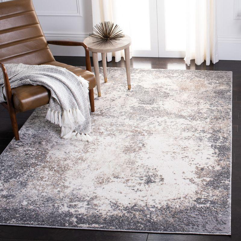 Ivory Abstract Elegance Synthetic Area Rug, 5'3" x 7'7"