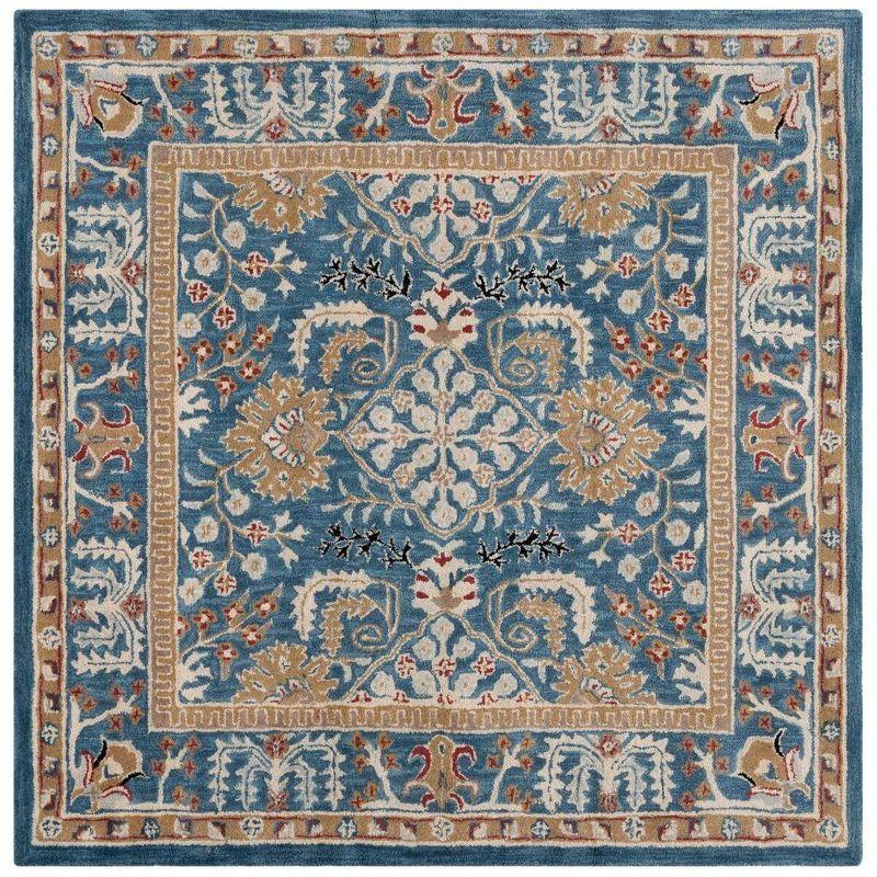 Antiquity AT64 Hand Tufted Area Rug - Dark Blue/Multi - 6'x6' - Safavieh.