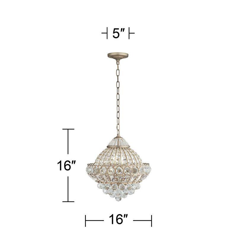 Vienna Full Spectrum Wallingford Antique Brass Chandelier 16" Wide French Crystal Glass 6-Light Fixture for Dining Room House Kitchen Island Entryway