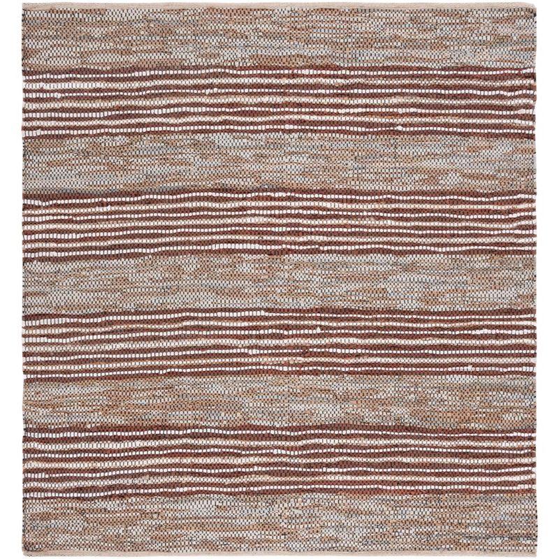 Vintage Leather VTL204 Hand Woven Area Rug - Beige/Natural - 6'x6' - Safavieh.