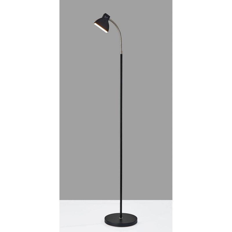 Adesso Slender Floor Lamp (Includes LED Light Bulb) Black: Modern Design, ETL Listed, Metal Body, Rocker Switch