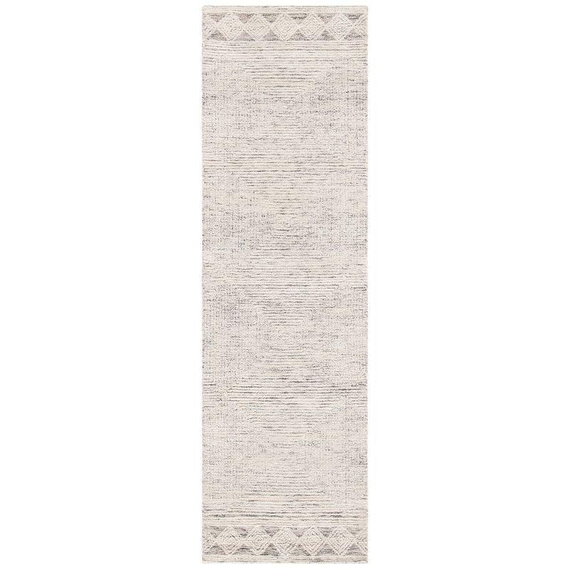 Abstract ABT349 Hand Tufted Runner Rug - Ivory/Grey - 2'3"x12' - Safavieh .