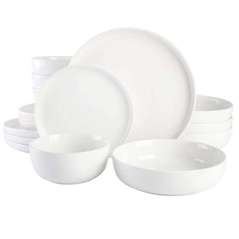 Oslo White Porcelain 16-Piece Dinnerware Set, Service for 4