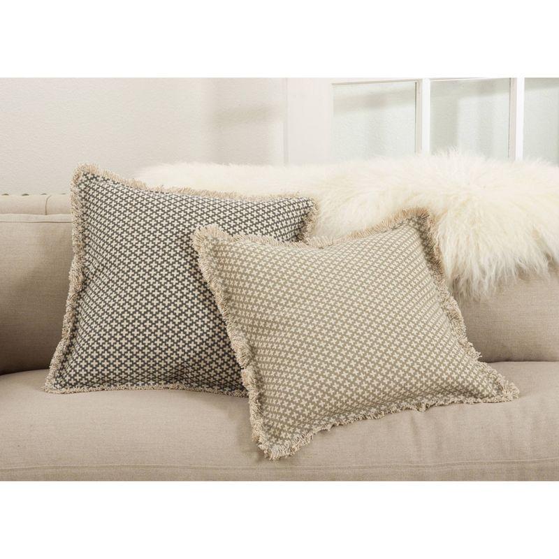 20"x20" Oversize Corinth Moroccan Tile Design Square Throw Pillow Slate - Saro Lifestyle: Bohemian Style, Removable Cover, Indoor Use