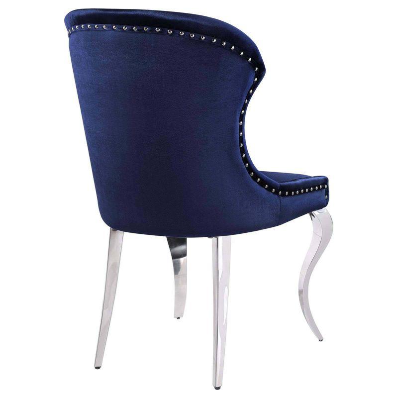 Coaster Set of 2 Cheyanne Glam Wingback Upholstered Side Chairs with Nailhead Trim