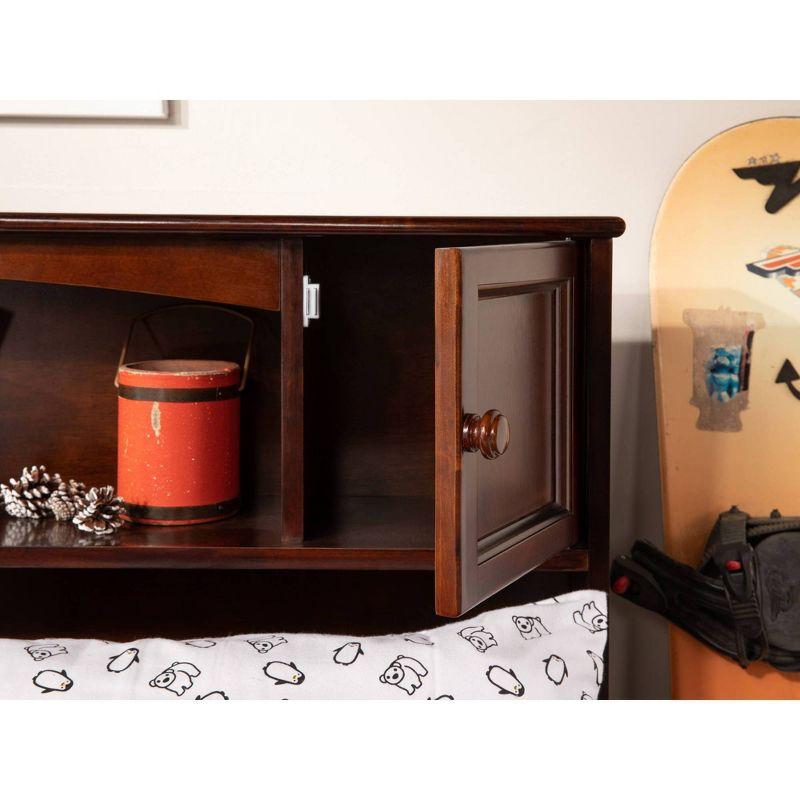 Full Newport Bed with Twin Urban Trundle, Bookcase Headboard, No Box Spring - AFI