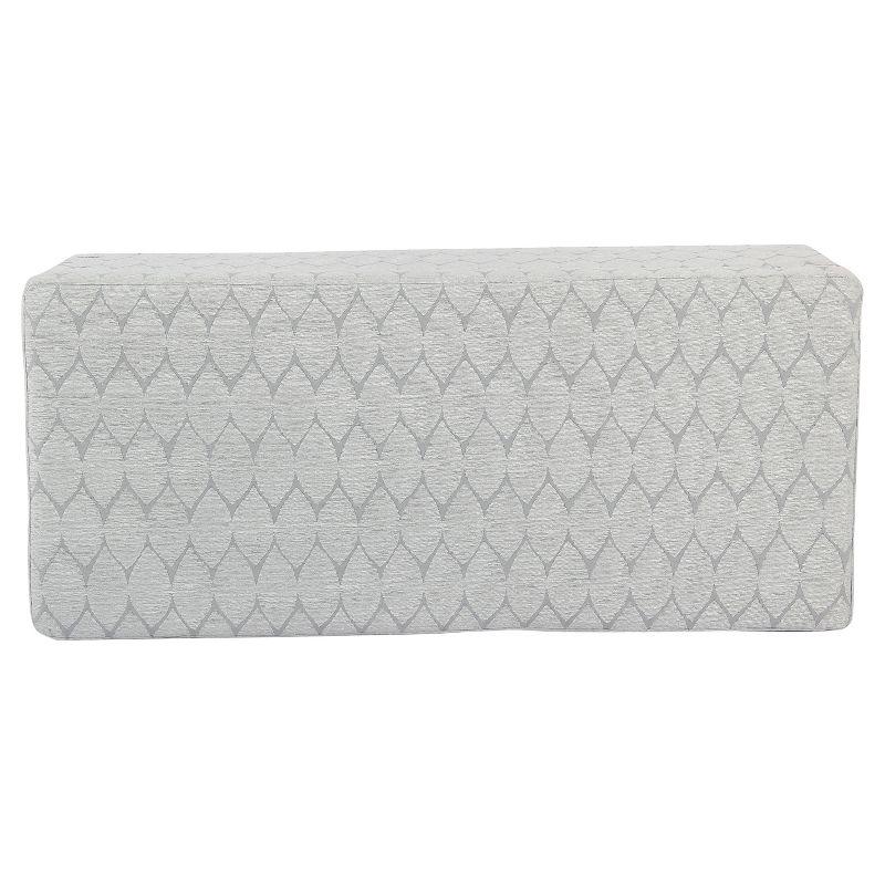 Large Textured Storage Bench Light Gray - HomePop: Upholstered, Bedroom, Rectangular, Wood Legs