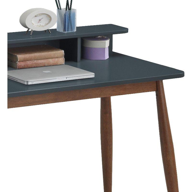 Roundhill Furniture Roskilde Storage Wood Office Desk, Gray Blue