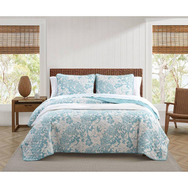 Coastal Breeze Blue Cotton Full/Queen Reversible Quilt Set