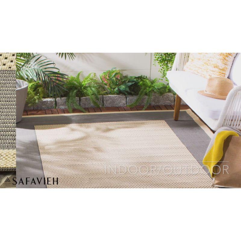 Dark Green and Beige Rectangular Reversible Synthetic Area Rug