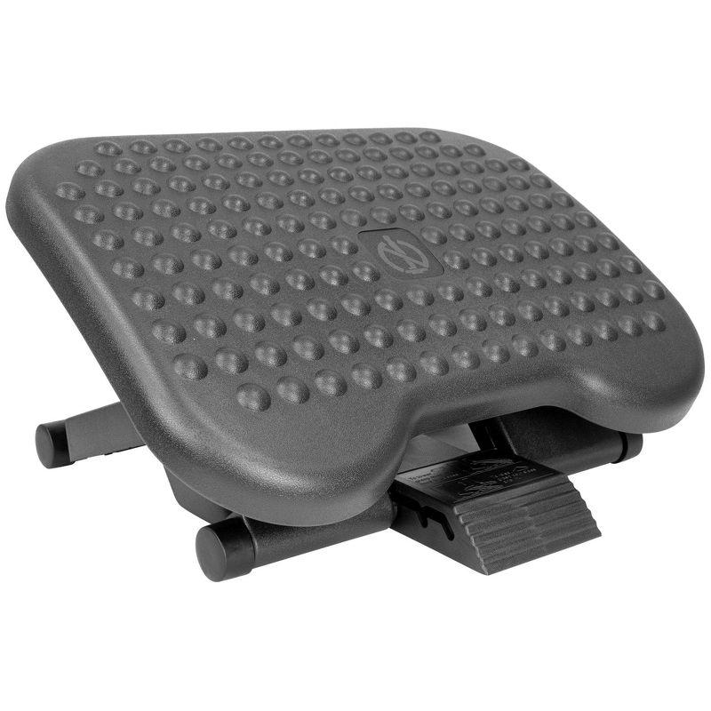 Ergonomic Adjustable Gray Plastic Under Desk Footrest