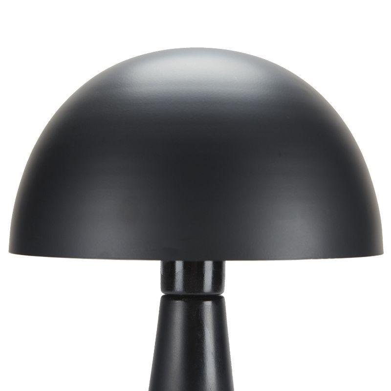 16" Modern Iron Mushroom Black Table Lamp - Nourison