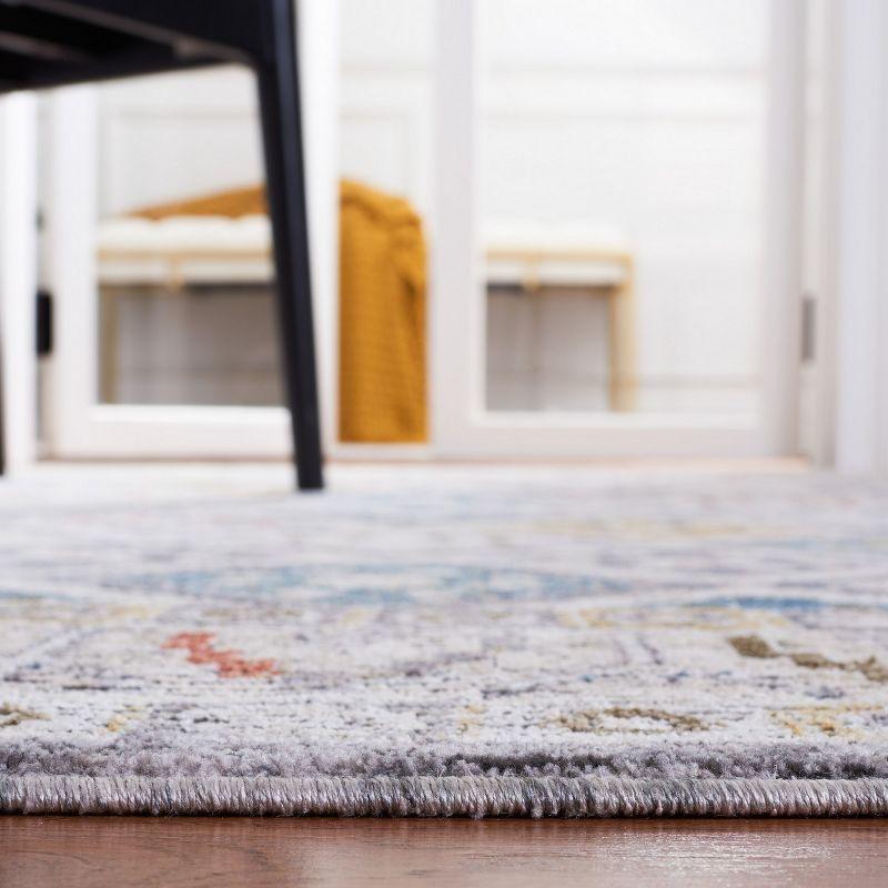 Sierra Ivory and Blue Hand-Knotted Wool Runner Rug