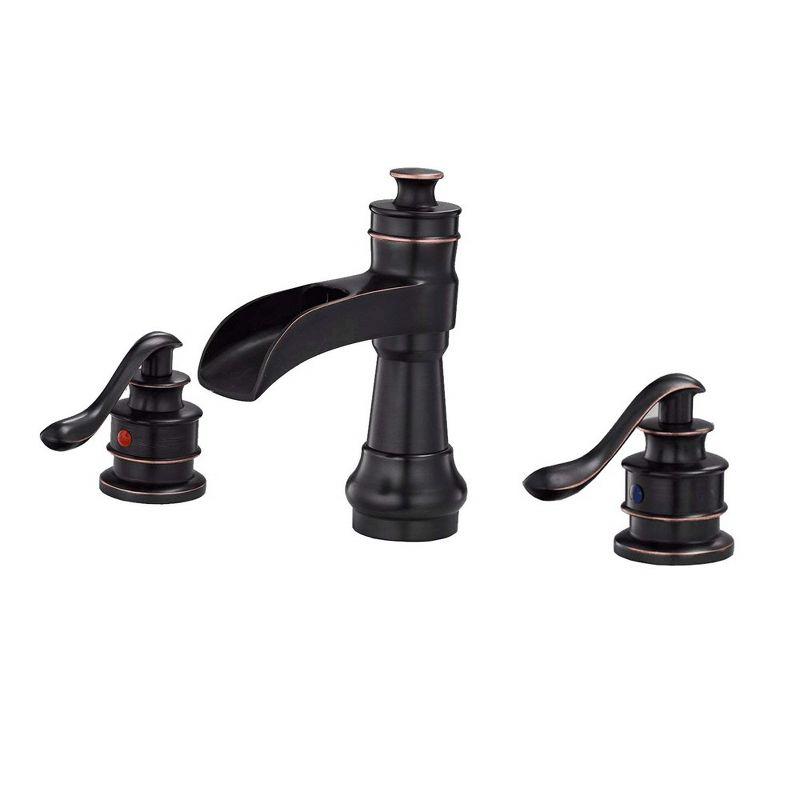 Oil-Rubbed Bronze 8-Inch Waterfall Widespread 2-Handle Bathroom Faucet