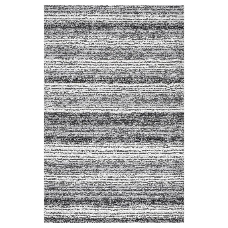 nuLOOM 5'x8' Drey Ombre Shag Area Rug Gray: Modern High Pile Tufted Rectangle, Indoor Polyester with Jute Backing