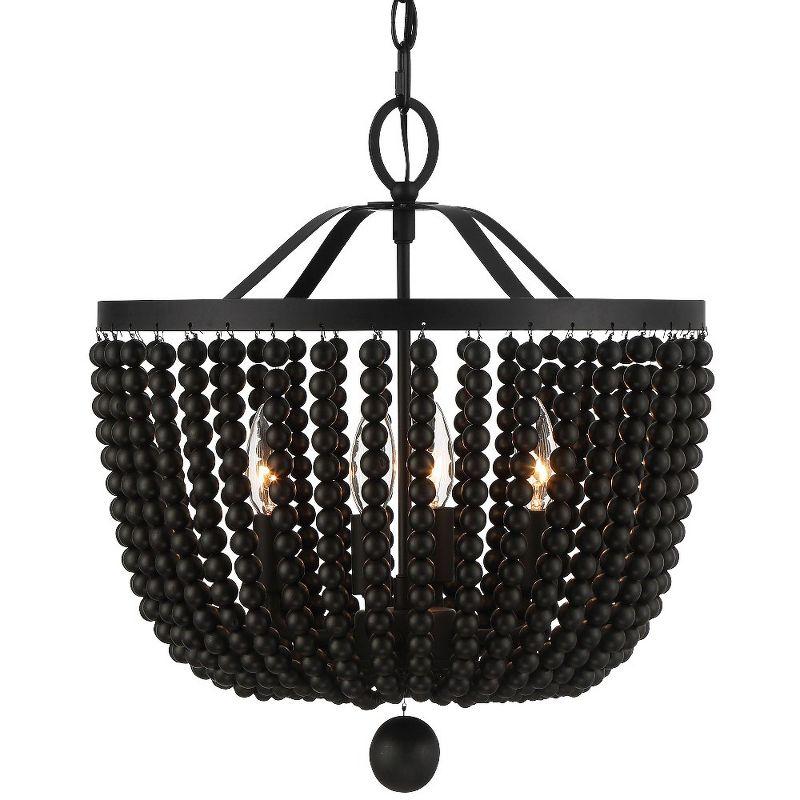 Conway 4 Light Wood Dimmable Empire Chandelier