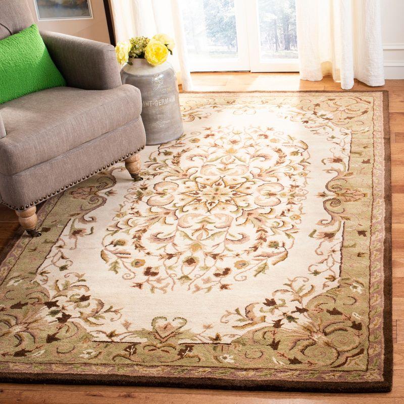 Heritage Hand-Tufted Beige/Green Pure Wool 6' x 9' Area Rug