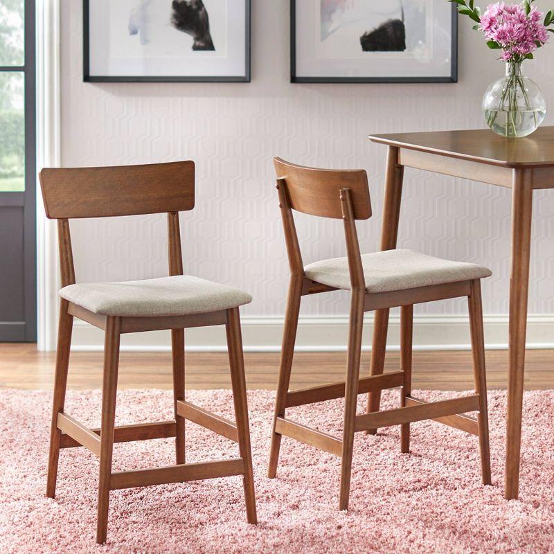 Lifestorey 5pc Newington Counter Height Dining Set Walnut