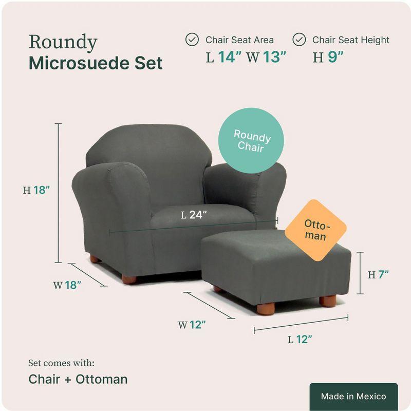 Keet Keet Roundy Chair Microsuede with ottoman Hot Pink