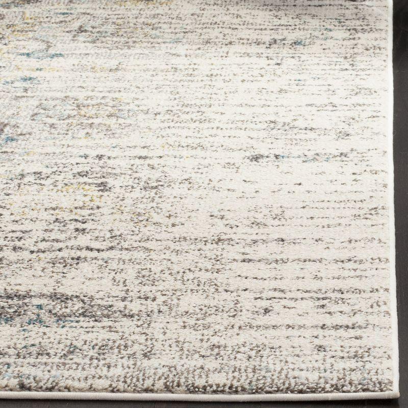 Reversible Gray Synthetic 5'1" x 7'7" Hand-Knotted Area Rug