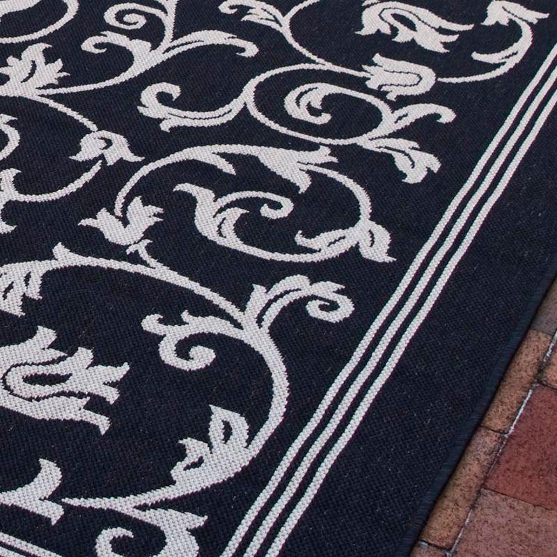 Courtyard CY2098 Power Loomed Indoor and Outdoor Runner Rug - Black/Sand - 2'3"x14' - Safavieh